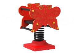 Пружинная качалка - Качалка с фигурой бабочки из HDPE и пружиной