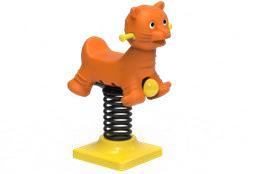 Детские площадки - Качалка с фигурой кошки и пружиной