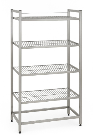 Мебель из нержавеющей стали - Стеллаж 1600x600x1550 с 4 перфорированными полками