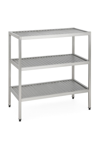 Стеллаж из нержавеющей стали - Пищевая стеллаж с 3 рифлеными полками размером 1200х400х1500