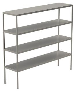 Mobilier Inox - Raft din inox cu 4 nivele și polițe plate 530x1830x1800