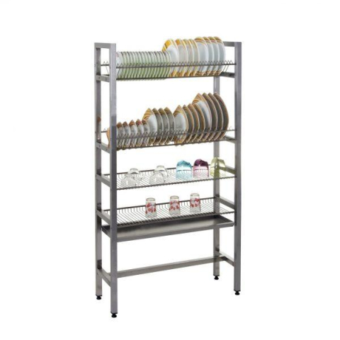 Стеллаж из нержавеющей стали - Стеллаж Сушилка для посуды 1200x300x1550 с 4 уровнями