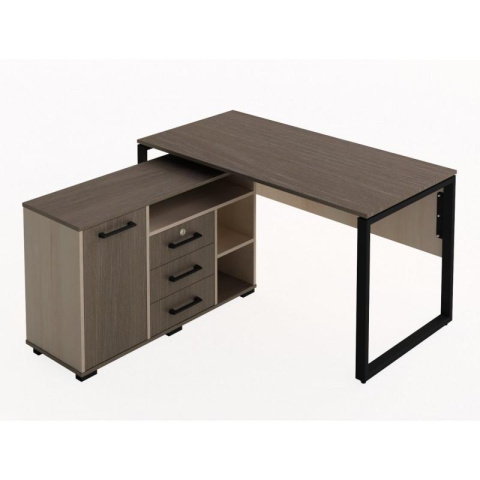 Мебель для дома - Стол на металлическом каркасе с тумбой