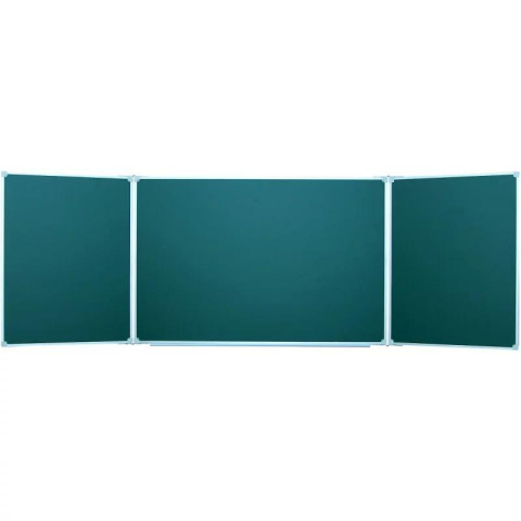 Магнитная доска - Школьная доска трехстворчатая для мела 3000х1000 мм линейная