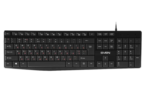 Calculatoare și laptopuri - Tastatură SVEN Low Profile, FN Keys, Splash Proof, Black, USB