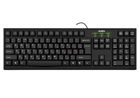 Calculatoare și laptopuri - Tastatură SVEN Traditional Layout Quiet Splash Proof Black USB