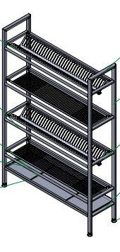 Стеллаж из нержавеющей стали - Сушилка для посуды 1100x300x600 с 3 уровнями