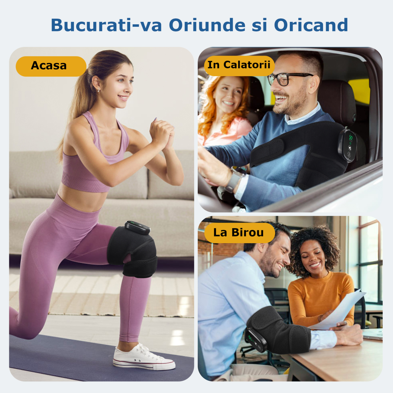 Aparat de Masaj pentru Genunchi Clavi, Multifunctional, Amelioreaza Durerea de Genunchi, Umeri, Coate, 3 Functii de Masaj, 3 Nivele de Incalzire, Genunchiera cu Afisaj Digital, Acumulator 5000 mAh, Ma [7]