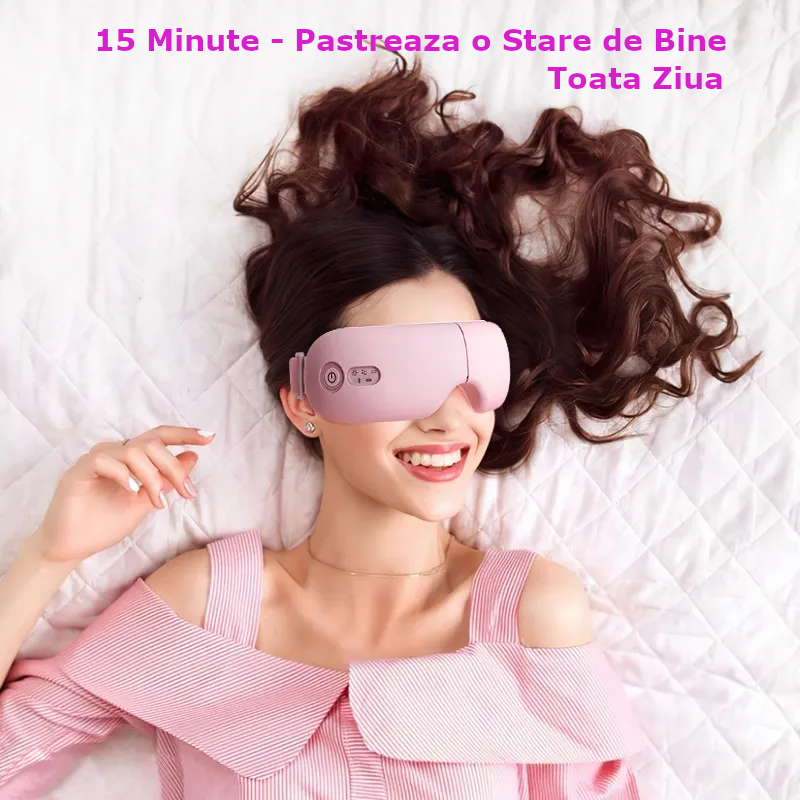 Aparat de Masaj pentru Ochi Clavi, Bluetooth, Muzica Ambientala, 4 Moduri de Masaj, Compresie Termica, Presopunctura, Perne de Aer, Vibratii, Reincarcabil USB, Banda Reglabila, Relaxare si Stimulare V [8]