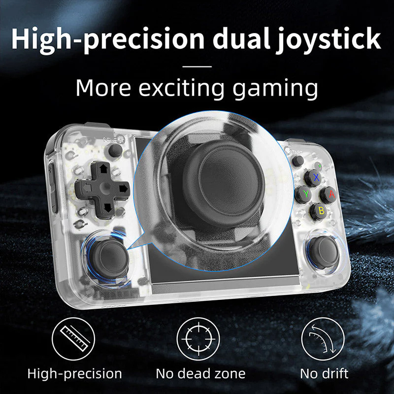 Consola portabila retro ANBERNIC RG35XX H cu jocuri, quad core Cortex-A53 1.5GHz, 1GB LPDDR4, IPS LCD 3.5" 640x480, 3300 mAh, WiFi 5, Bluetooth 4.2, alb transparent [8]