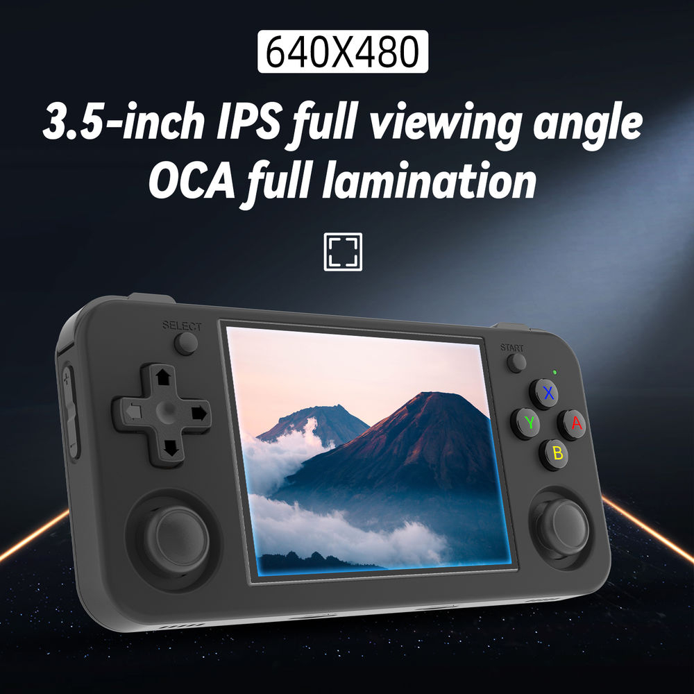 Consola portabila retro ANBERNIC RG35XX H cu jocuri, quad core Cortex-A53 1.5GHz, 1GB LPDDR4, IPS LCD 3.5" 640x480, 3300 mAh, WiFi 5, Bluetooth 4.2, negru [6]