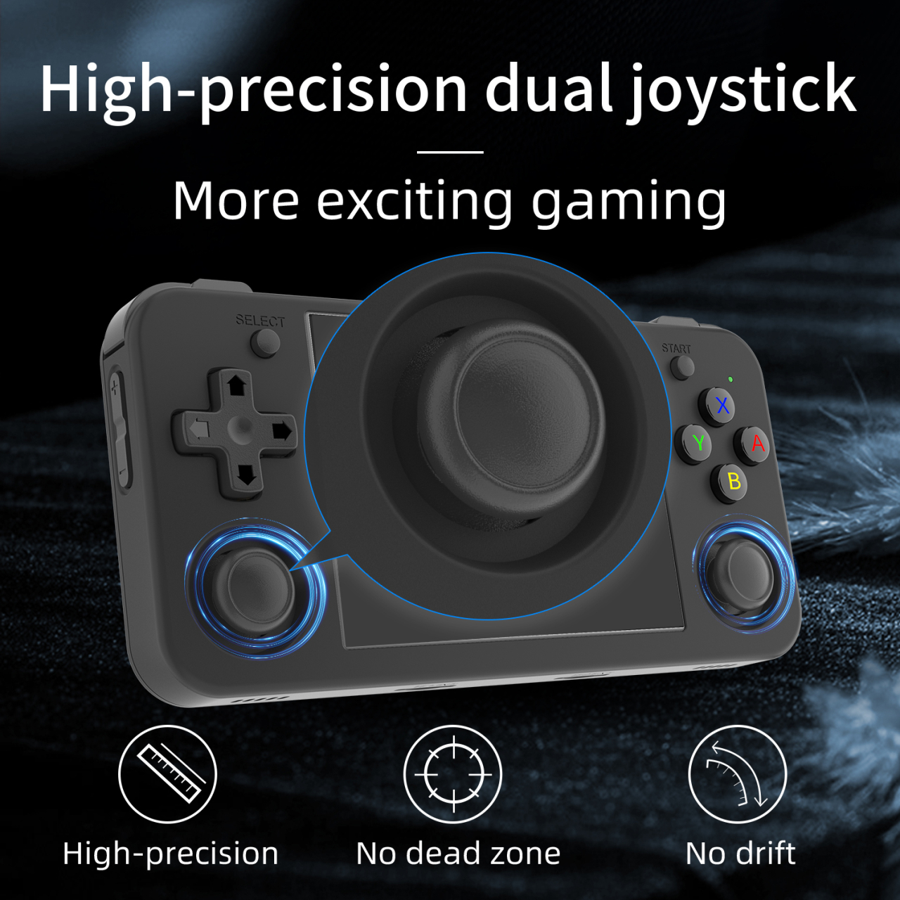 Consola portabila retro ANBERNIC RG35XX H cu jocuri, quad core Cortex-A53 1.5GHz, 1GB LPDDR4, IPS LCD 3.5" 640x480, 3300 mAh, WiFi 5, Bluetooth 4.2, negru [7]
