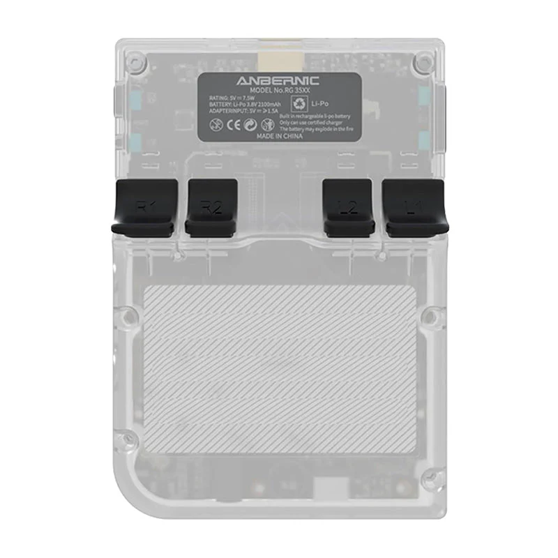 Consola retro ANBERNIC RG35XX 64GB cu jocuri, quad core Cortex-A53 1.5GHz, 1GB LPDDR4, IPS LCD 3.5" 640x480 4:3, acumulator 2600 mAh, alb transparent, portabila [14]