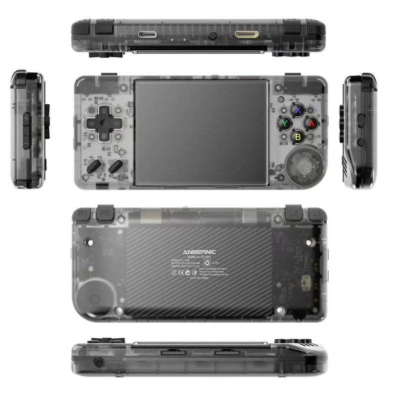 Consola retro portabila Anbernic RG28XX 64GB cu jocuri, quad core Cortex-A35 1.5GHz, 1GB LPDDR4, IPS LCD 3.5" 640x480, 3100 mAh, negru transparent [3]