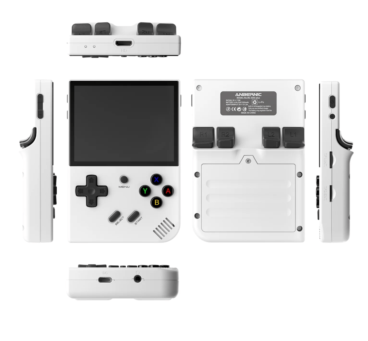 Consola retro portabila ANBERNIC RG35XX PLUS 64GB cu jocuri, quad core 1.5GHz, 1GB LPDDR4, IPS LCD 3.5" 640x480, 3300 mAh, WiFi 5, Bluetooth 4.2, alba [18]
