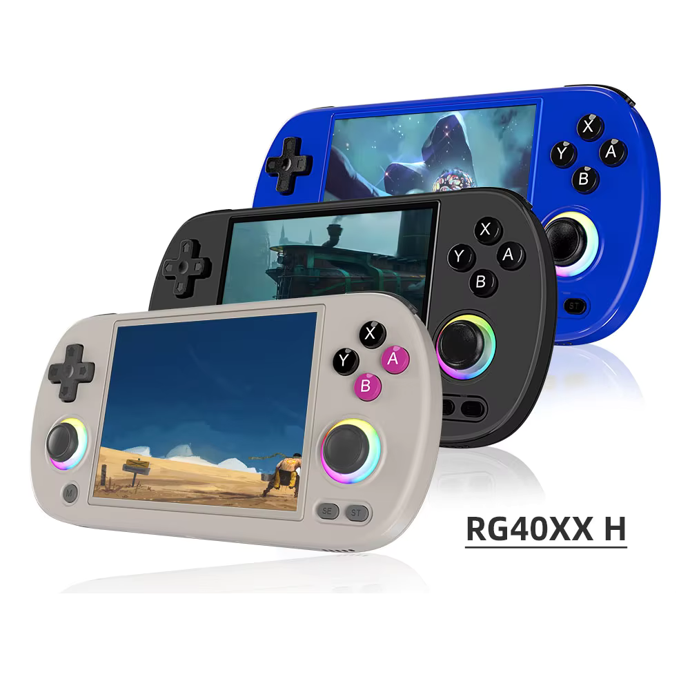 Consola retro portabila ANBERNIC RG40XX H cu jocuri, quad core Cortex-A53 1.5GHz, 1GB LPDDR4, IPS LCD 4" 640x480, 3200 mAh, WiFi 5, Bluetooth 4.2, albastru [9]