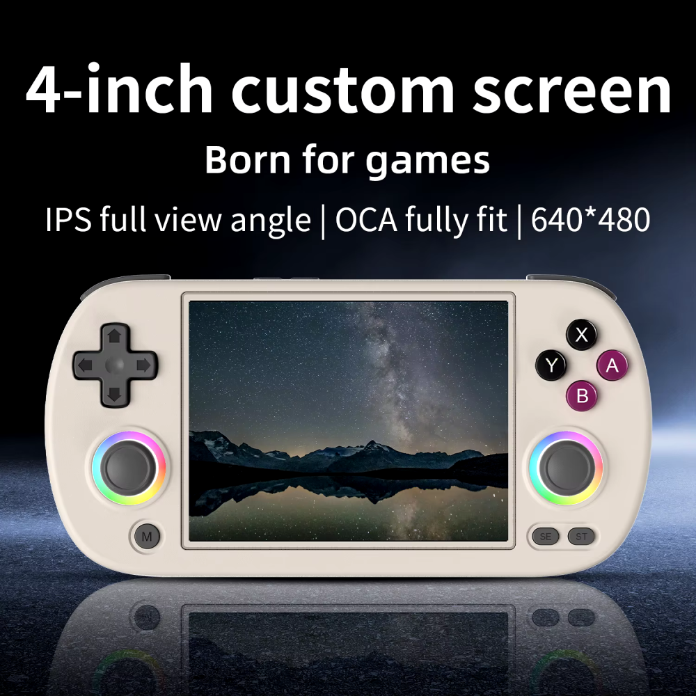Consola retro portabila ANBERNIC RG40XX H cu jocuri, quad core Cortex-A53 1.5GHz, 1GB LPDDR4, IPS LCD 4" 640x480, 3200 mAh, WiFi 5, Bluetooth 4.2, gri [4]