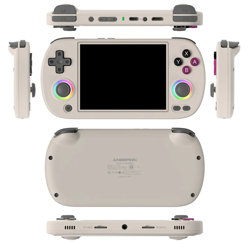 Consola retro portabila ANBERNIC RG40XX H cu jocuri, quad core Cortex-A53 1.5GHz, 1GB LPDDR4, IPS LCD 4" 640x480, 3200 mAh, WiFi 5, Bluetooth 4.2, gri [10]