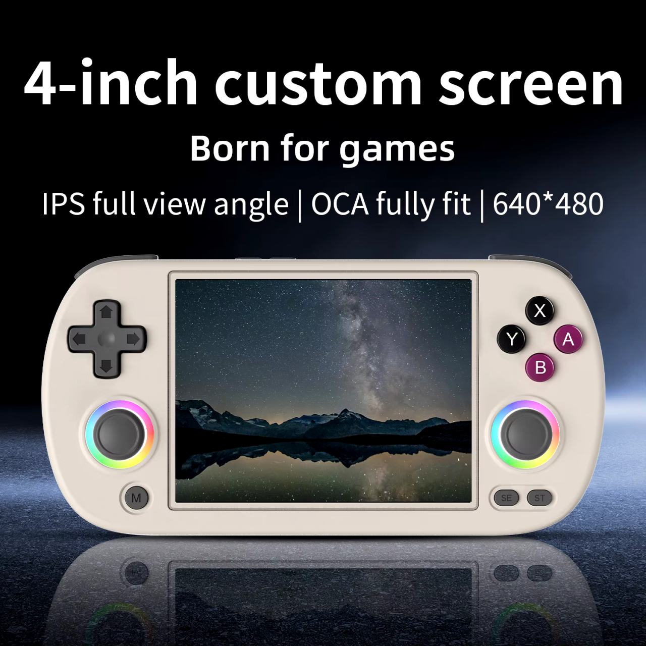 Consola retro portabila ANBERNIC RG40XX H cu jocuri, quad core Cortex-A53 1.5GHz, 1GB LPDDR4, IPS LCD 4" 640x480, 3200 mAh, WiFi 5, Bluetooth 4.2, gri [15]