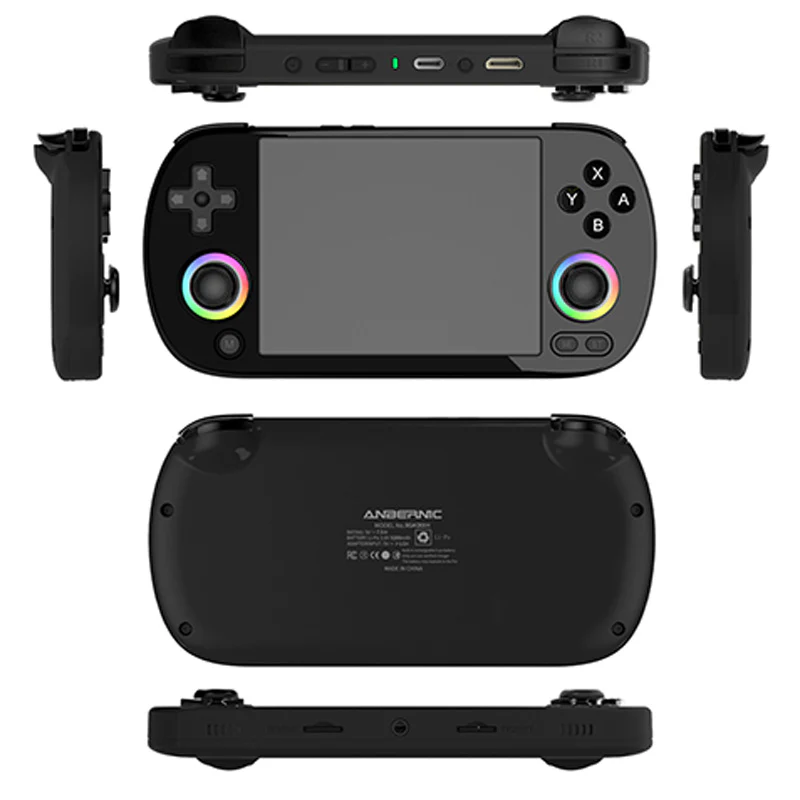 Consola retro portabila ANBERNIC RG40XX H cu jocuri, quad core Cortex-A53 1.5GHz, 1GB LPDDR4, IPS LCD 4" 640x480, 3200 mAh, WiFi 5, Bluetooth 4.2, negru [2]