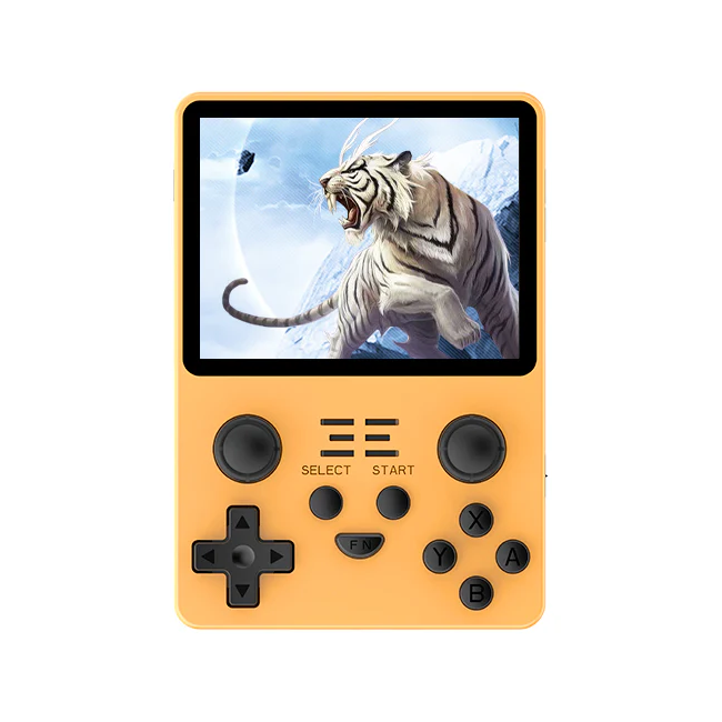Consola retro portabila POWKIDDY RGB20S 64GB cu jocuri, quad core Cortex-A35 1.5GHz, 1GB DDR3, IPS LCD 3.5" 640x480, 3500 mAh, portocaliu [10]