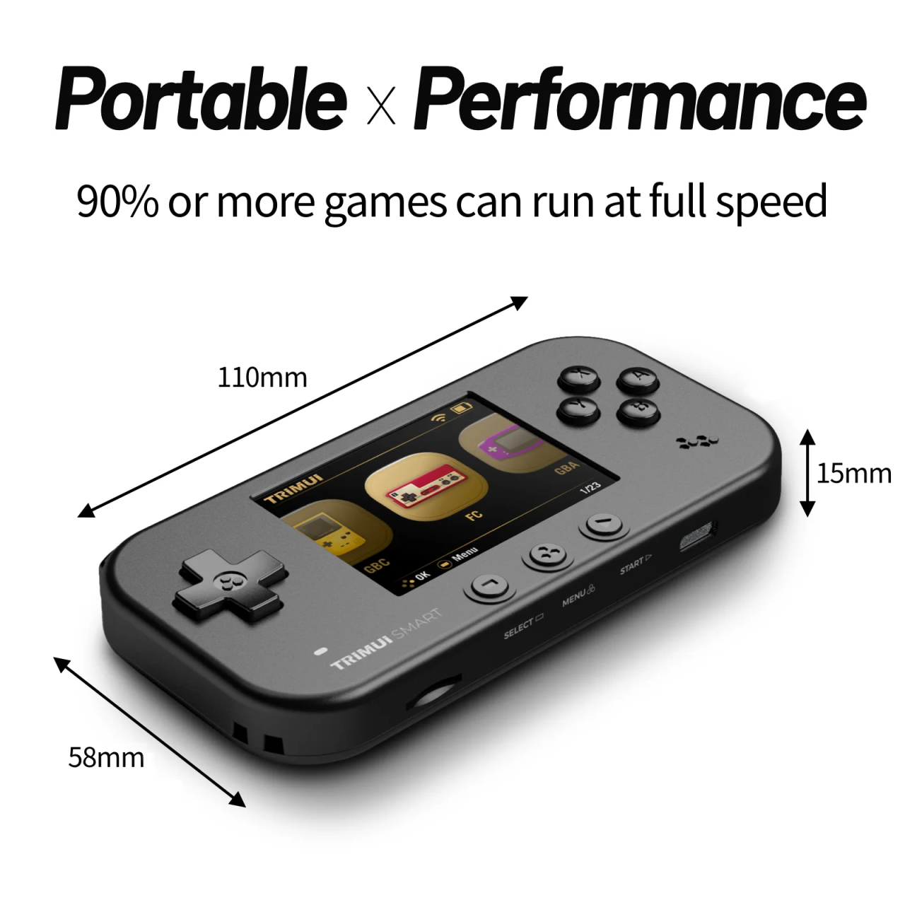 Consola retro portabila TRIMUI Smart 64GB cu jocuri, Cortex-A7 1.2GHz, 128MB LPDDR4, IPS LCD 2.4" 320x240, 1000 mAh, WiFi 4, Bluetooth 4.0, negru [7]