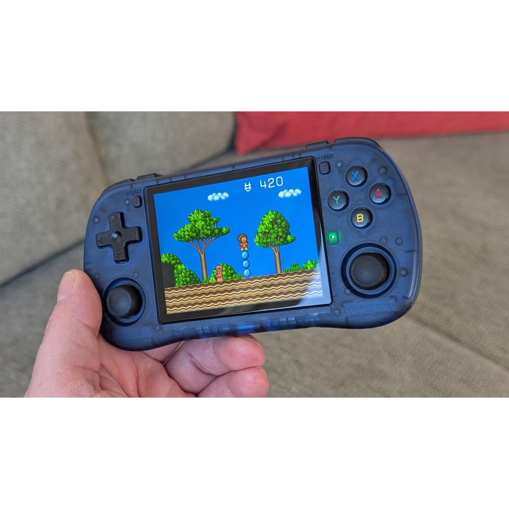 Consola retro Powkiddy X35H 64GB cu jocuri, quad core Cortex-A55 2.0GHz, 1GB RAM, IPS LCD 3.5" 640x480 4:3, acumulator 3000 mAh, bluetooth, albastra, portabila [5]