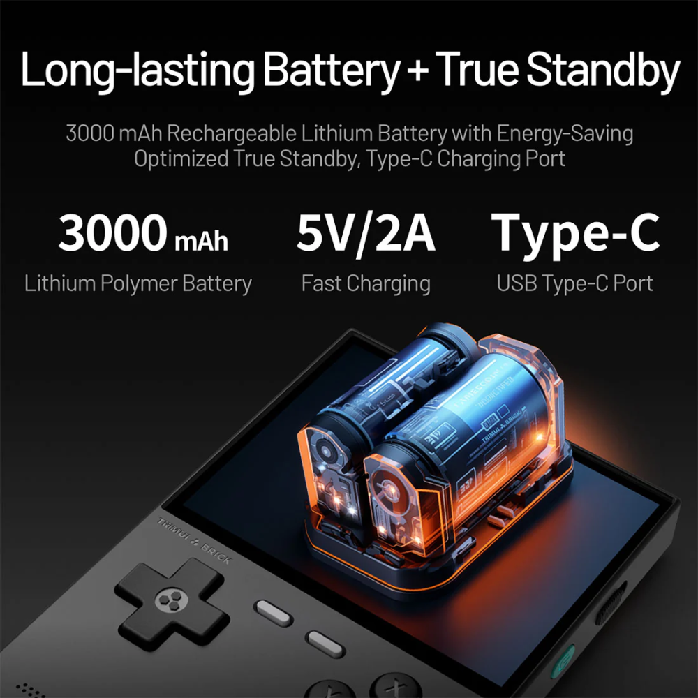 Consola retro TRIMUI Brick 64GB cu jocuri, quad core Cortex-A53 2.0GHz, 1GB RAM, IPS LCD 3.2" 1024x768 4:3, acumulator 3000 mAh, WiFi, Bluetooth, rosu, portabila [4]