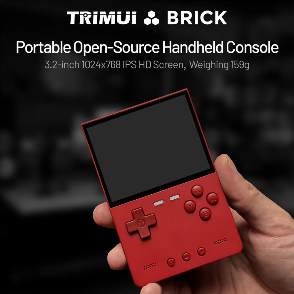 Consola retro TRIMUI Brick 64GB cu jocuri, quad core Cortex-A53 2.0GHz, 1GB RAM, IPS LCD 3.2" 1024x768 4:3, acumulator 3000 mAh, WiFi, Bluetooth, rosu, portabila [6]