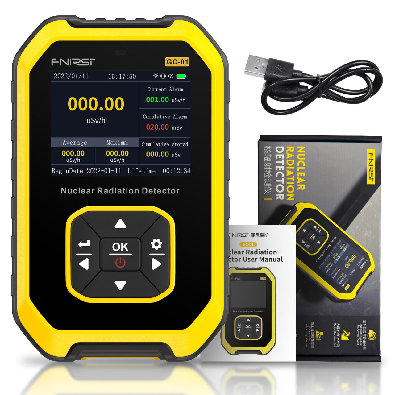 Detector de radiatii Geiger LCD Fnirsi GC-01, unelte de masura [12]