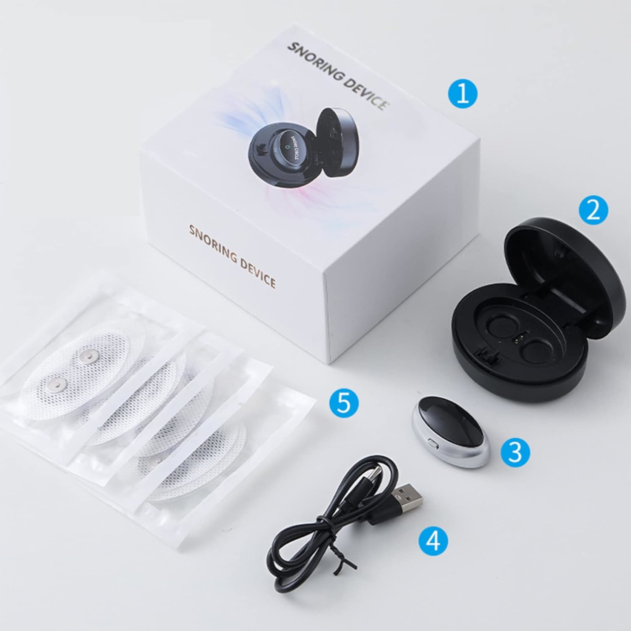Dispozitiv Inteligent Anti-Sforait Clavi, Portabil, Tehnologie EMS, Imbunatateste Calitatea Somnului, Detecteaza Sforaitul, Regleaza Ritmul Respiratiei, Amelioreaza Apneea, USB, Negru [14]