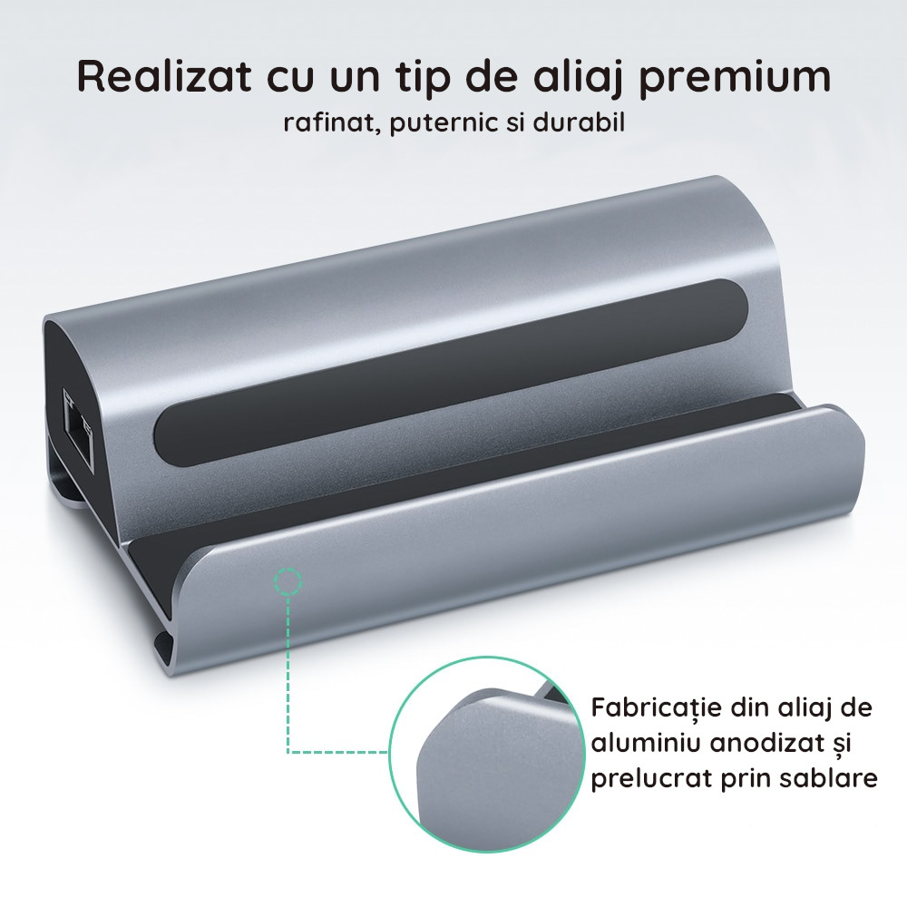 Docking Station Bakeey pentru Steam Deck, 3 x USB 3.0, HDMI 4K@60Hz, Gigabit Ethernet 1000Mbps si PD Hub de 60W [2]