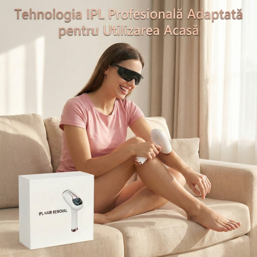 Epilator IPL Clavi, 999 999 Pulsatii, Epilare Definitiva, pentru Femei si Barbati, 5 Trepte de Intensitate, Indeparteaza Parul de pe Corp, Brate, Picioare, Axila, Facial si Inghinal, Alb [2]
