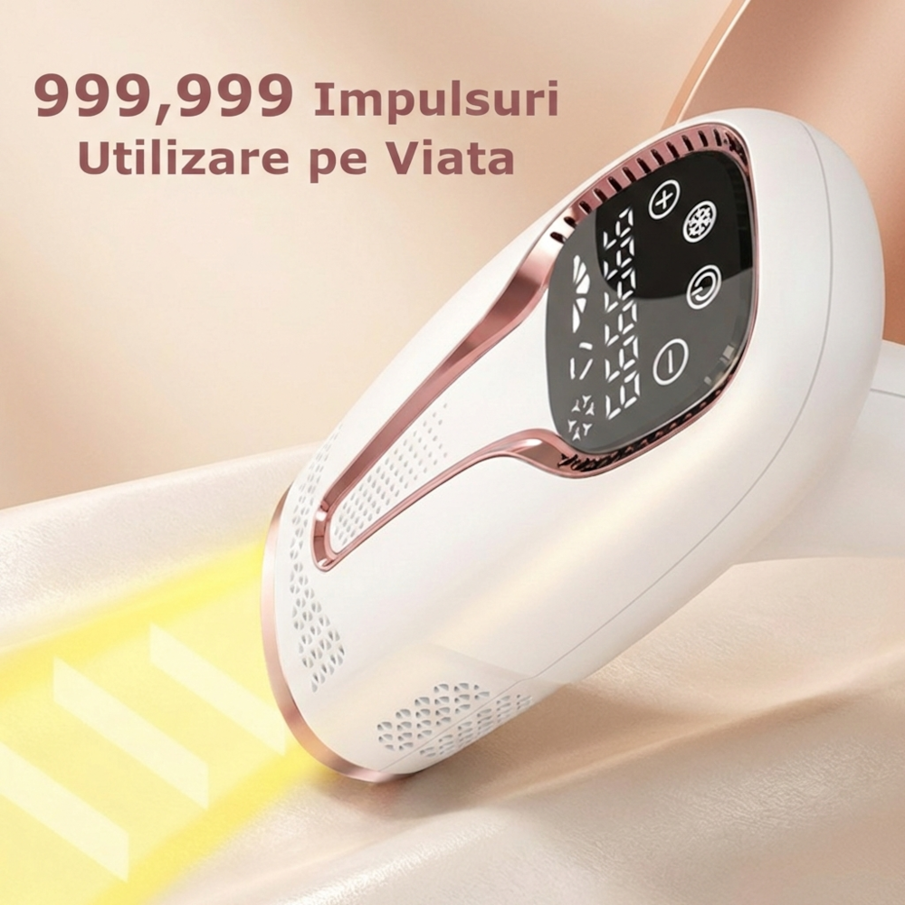 Epilator IPL Clavi, 999 999 Pulsatii, Epilare Definitiva, pentru Femei si Barbati, 5 Trepte de Intensitate, Indeparteaza Parul de pe Corp, Brate, Picioare, Axila, Facial si Inghinal, Alb [9]