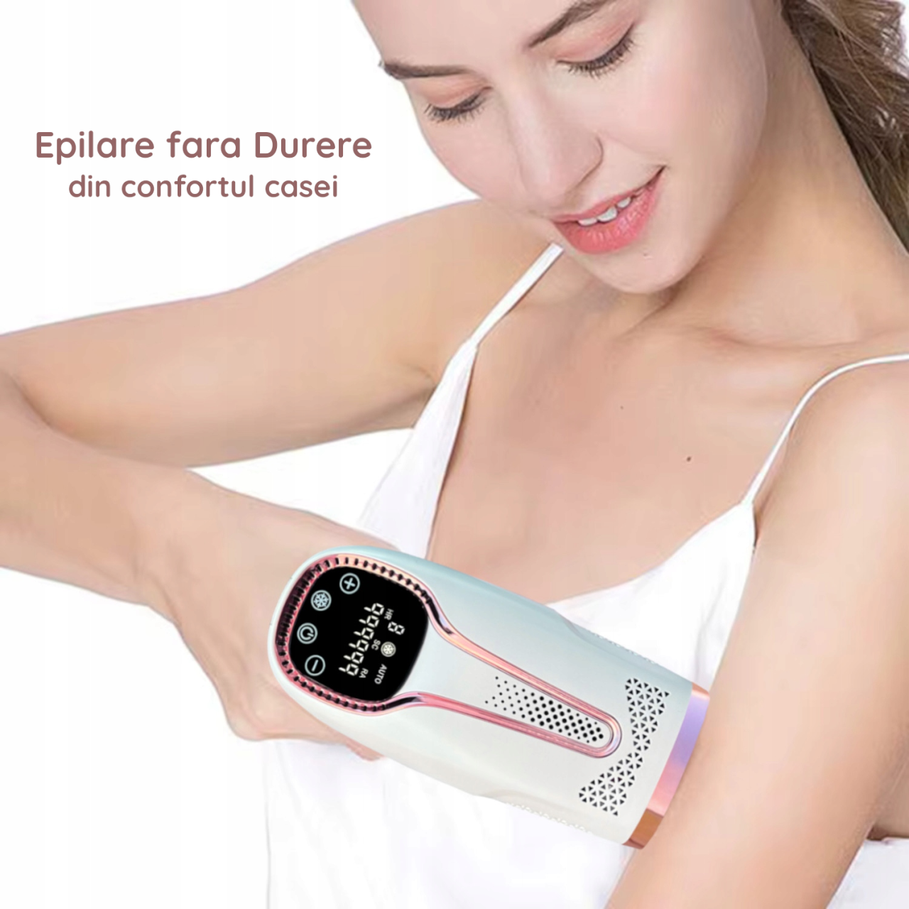Epilator IPL Clavi, Ultimate, Functie ICE Cool cu Racire, Epilare Definitiva, Intinerire Piele, Reducere Acnee, 9 Trepte de Intensitate, 999 999 Pulsatii, Senzor Piele, Alb Nature [2]