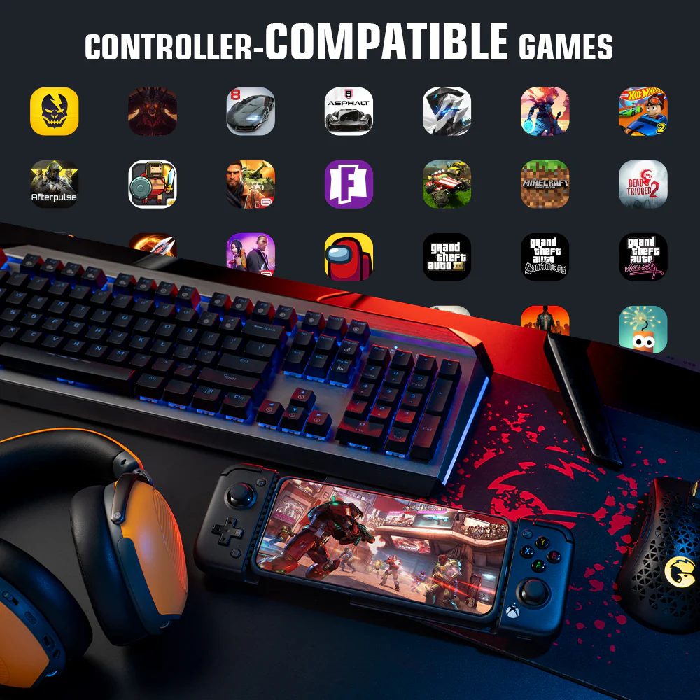Gamepad GameSir X2 Pro Negru, pentru telefonul mobil, triggere analogice cu hall effect, butoane Kailh Microswitch, joystick-uri Alps 3D, incarcare Pass-through pe USB-C [11]