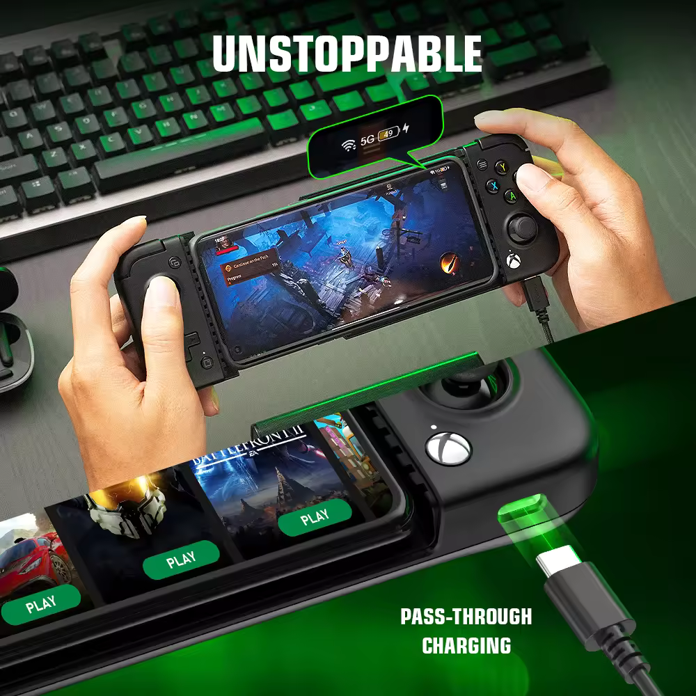 Gamepad GameSir X2 Pro Negru, pentru telefonul mobil, triggere analogice cu hall effect, butoane Kailh Microswitch, joystick-uri Alps 3D, incarcare Pass-through pe USB-C [8]