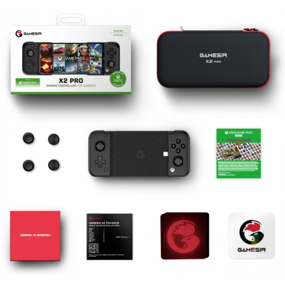 Gamepad GameSir X2 Pro Negru, pentru telefonul mobil, triggere analogice cu hall effect, butoane Kailh Microswitch, joystick-uri Alps 3D, incarcare Pass-through pe USB-C [14]