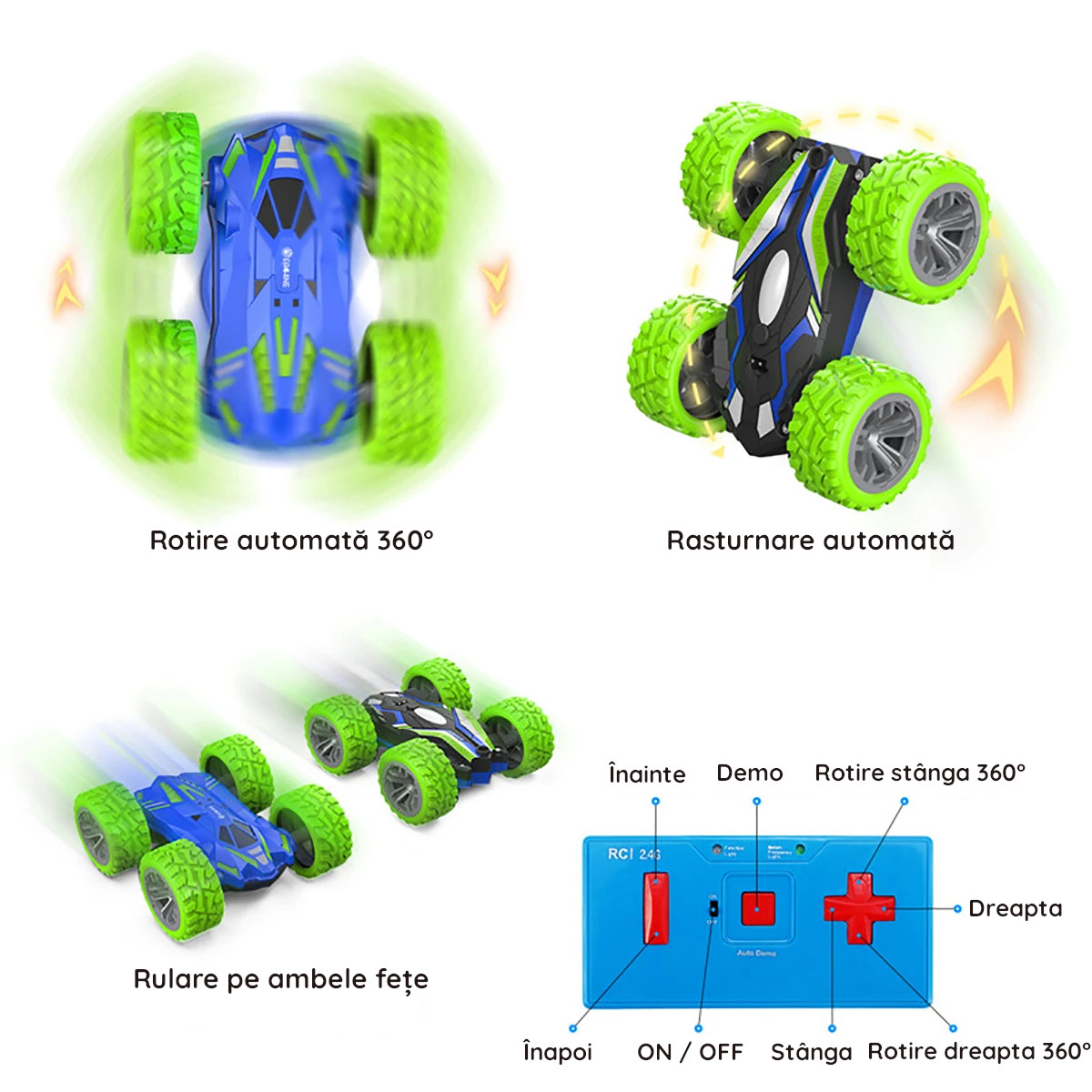 Masinuta cu telecomanda Eachine EC07 cu doua fete, speciala pentru cascadorii si drifturi [5]