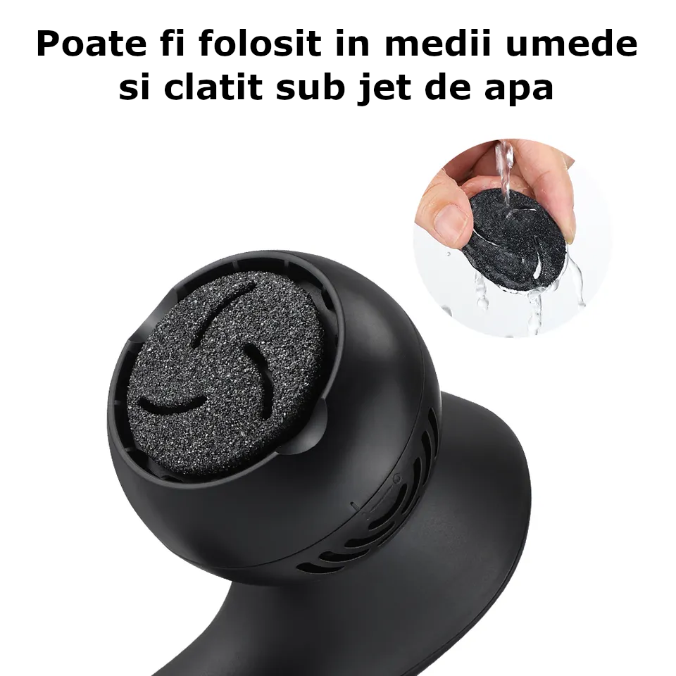 Pila Electrica pentru Talpi si Calcaie Clavi, cu 18 accesorii, Indepartare Piele Moarta si Bataturi, Afisaj Digital, Incarcare USB, Negru [7]
