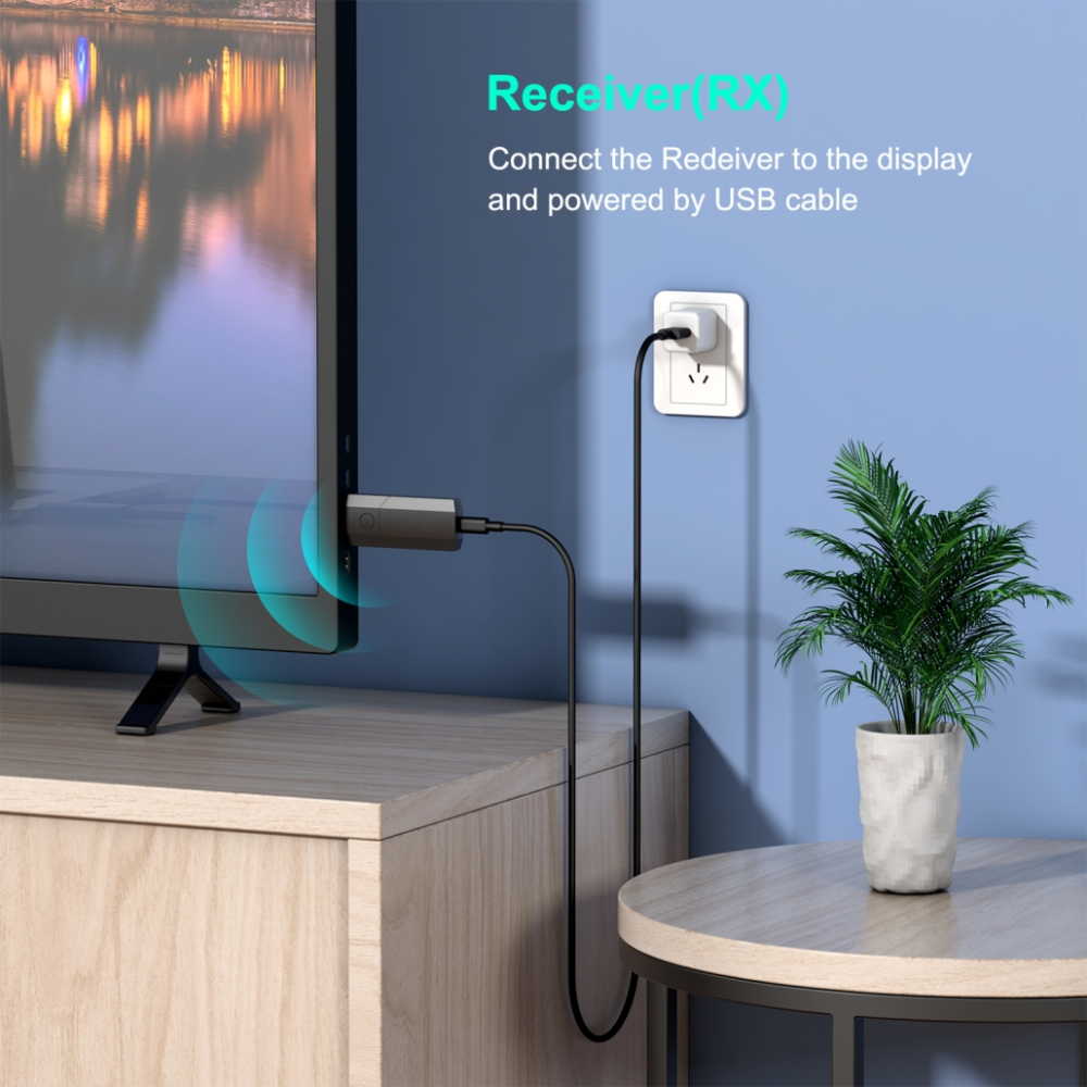 Set adaptoare extender wireless HDMI cu transmitator si receptor, transmisie la 1080p 60hz sau 4K 30Hz [6]