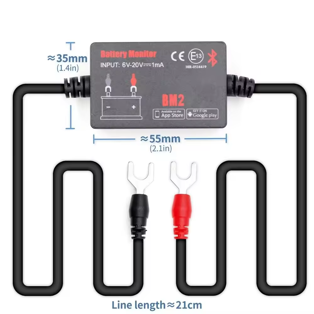Tester de baterie auto BM2 6V 12V 24V, monitorizare prin Bluetooth, aplicatie pe telefon, pentru masina, camion, motocicleta, SUV, barca [4]