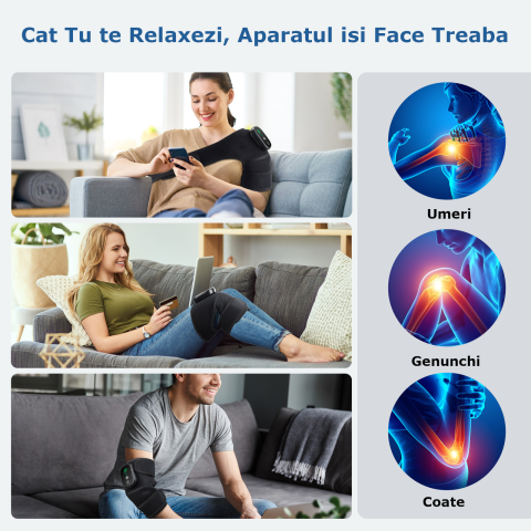 Aparat de Masaj pentru Genunchi Clavi, Multifunctional, Amelioreaza Durerea de Genunchi, Umeri, Coate, 3 Functii de Masaj, 3 Nivele de Incalzire, Genunchiera cu Afisaj Digital, Acumulator 5000 mAh, Ma [8]