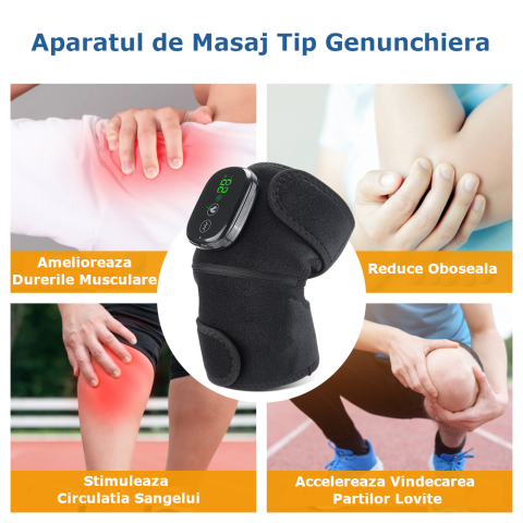 Aparat de Masaj pentru Genunchi Clavi, Multifunctional, Amelioreaza Durerea de Genunchi, Umeri, Coate, 3 Functii de Masaj, 3 Nivele de Incalzire, Genunchiera cu Afisaj Digital, Acumulator 5000 mAh, Ma [4]