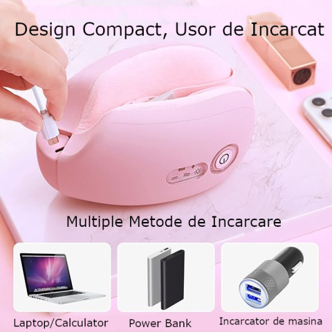 Aparat de Masaj pentru Ochi Clavi, Bluetooth, Muzica Ambientala, 4 Moduri de Masaj, Compresie Termica, Presopunctura, Perne de Aer, Vibratii, Reincarcabil USB, Banda Reglabila, Relaxare si Stimulare V [8]