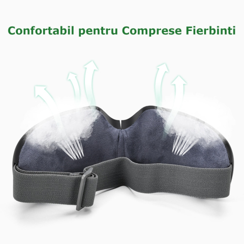 Aparat de Masaj pentru Ochi Clavi, Bluetooth, Muzica Ambientala, 4 Moduri de Masaj, Compresie Termica, Presopunctura, Perne de Aer, Vibratii, Reincarcabil USB, Banda Reglabila, Relaxare si Stimulare Vizuala, Negru [8]