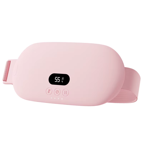Ingrijire personala - Centura Abdominala Termica Aparat de Masaj Clavi pentru Dureri Menstruale si Lombare, 5 Niveluri de Incalzire, 5 Moduri de Masaj cu Vibratie, Afisaj Digital Inteligent, Roz