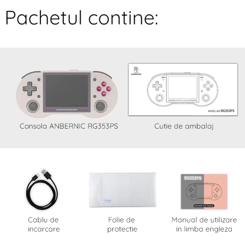 Consola de joc ANBERNIC RG353PS, culoare gri, portabila, suport pentru 23+ emulatoare retro [9]