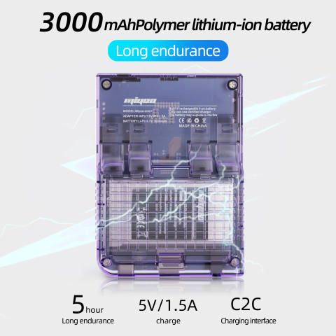 Consola de joc Miyoo Mini Plus, culoare mov transparent, portabila, suport pentru 15+ emulatoare retro [7]