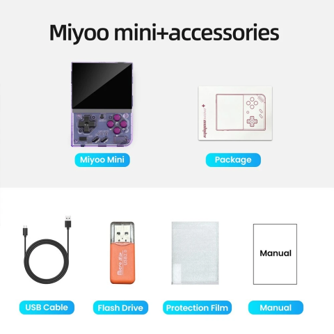 Consola de joc Miyoo Mini Plus, culoare mov transparent, portabila, suport pentru 15+ emulatoare retro [9]